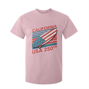 California USA 250th Anniversary T Shirt For Kid US Semiquincentennial Patriotic Surfboard Graphic TS02 Light Pink Print Your Wear