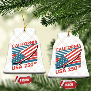 California USA 250th Anniversary Ceramic Ornament US Semiquincentennial Patriotic Surfboard Graphic TS02 Print Your Wear