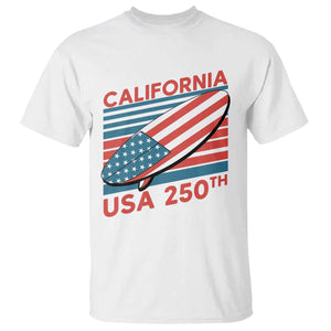 California USA 250th Anniversary T Shirt US Semiquincentennial Patriotic Surfboard Graphic TS02 White Print Your Wear