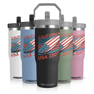 California USA 250th Anniversary Flip Straw Tumbler US Semiquincentennial Patriotic Surfboard Graphic TS02 Print Your Wear