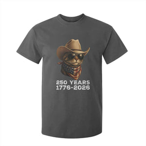Cool Cowboy Cat 250 Years T Shirt For Kid Funny Patriotic 1776 to 2026 US Semiquincentennial TS02 Dark Heather Print Your Wear