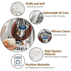 American Legends Eagle Throw Blanket 250 Years Patriotic Heritage 1776 to 2026 Semiquincentennial TS02 Print Your Wear