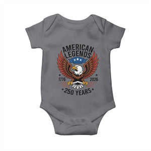 American Legends Eagle Baby Onesie 250 Years Patriotic Heritage 1776 to 2026 Semiquincentennial TS02 Charcoal Print Your Wear