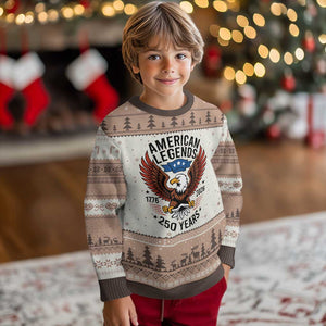 American Legends Eagle Ugly Christmas Sweater 250 Years Patriotic Heritage 1776 to 2026 Semiquincentennial TS02 Mocha Mousse Print Your Wear