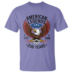 American Legends Eagle T Shirt 250 Years Patriotic Heritage 1776 to 2026 Semiquincentennial TS02 Violet Print Your Wear