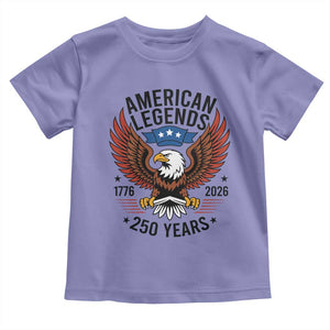 American Legends Eagle Toddler T Shirt 250 Years Patriotic Heritage 1776 to 2026 Semiquincentennial TS02 Violet Print Your Wear