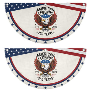 American Legends Bald Eagle Patriotic Fan Flag 250 Years Heritage 1776 to 2026 Semiquincentennial