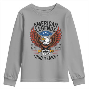 American Legends Eagle Youth Sweatshirt 250 Years Patriotic Heritage 1776 to 2026 Semiquincentennial TS02 Sport Gray Print Your Wear