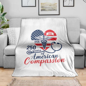 250 Years of American Compassion Throw Blanket Patriotic Medical Worker TS02 Print Your Wear