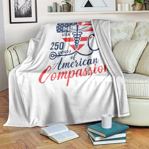250 Years of American Compassion Throw Blanket Patriotic Medical Worker TS02 Print Your Wear