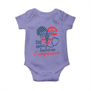 250 Years of American Compassion Baby Onesie Patriotic Medical Worker TS02 Violet Print Your Wear