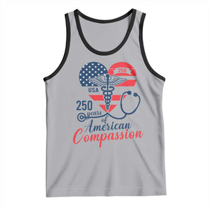 250 Years of American Compassion Tank Top Patriotic Medical Worker TS02 Athletic Heather Black Print Your Wear