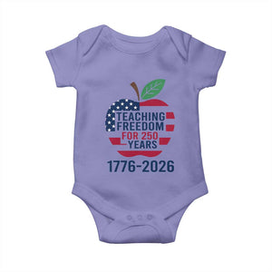 Teaching Freedom for 250 Years Baby Onesie Patriotic Teacher Tee 1776 to 2026 Semiquincentennial TS02 Violet Print Your Wear