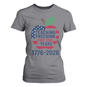 Teaching Freedom for 250 Years T Shirt For Women Patriotic Teacher Tee 1776 to 2026 Semiquincentennial TS02 Charcoal Print Your Wear