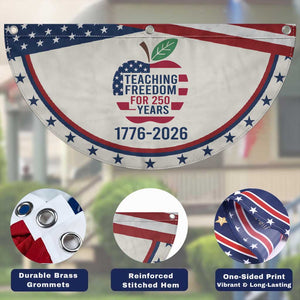 Teaching Freedom for 250 Years Patriotic Fan Flag Teacher Tee 1776 to 2026 Semiquincentennial