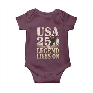 USA 250 The Legend Lives On Baby Onesie Patriotic Eagle for Semiquincentennial 2026 TS02 Maroon Print Your Wear