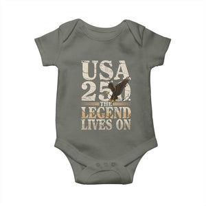 USA 250 The Legend Lives On Baby Onesie Patriotic Eagle for Semiquincentennial 2026 TS02 Military Green Print Your Wear