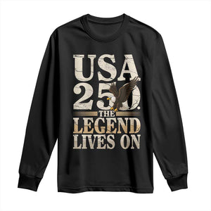 USA 250 The Legend Lives On Long Sleeve Shirt Patriotic Eagle for Semiquincentennial 2026 TS02 Black Print Your Wear