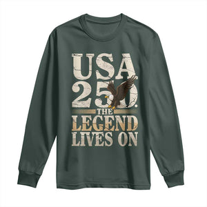 USA 250 The Legend Lives On Long Sleeve Shirt Patriotic Eagle for Semiquincentennial 2026 TS02 Dark Forest Green Print Your Wear