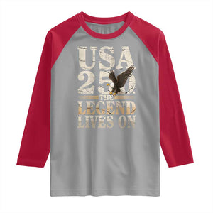 USA 250 The Legend Lives On Raglan Shirt Patriotic Eagle for Semiquincentennial 2026 TS02 Sport Gray Red Print Your Wear