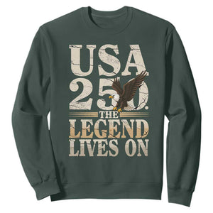 USA 250 The Legend Lives On Sweatshirt Patriotic Eagle for Semiquincentennial 2026 TS02 Dark Forest Green Print Your Wear