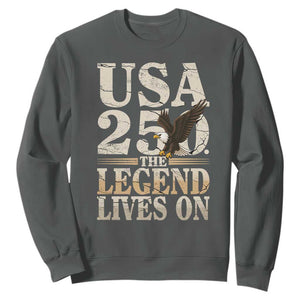 USA 250 The Legend Lives On Sweatshirt Patriotic Eagle for Semiquincentennial 2026 TS02 Dark Heather Print Your Wear