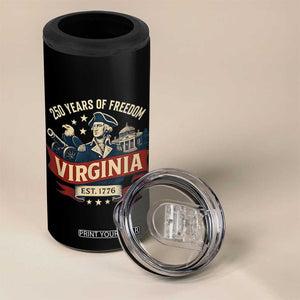 Virginia 250 Years of Freedom 4 in 1 Can Cooler Tumbler George Washington Patriotic State Pride Est. 1776 TS02 Print Your Wear