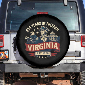 Virginia 250 Years of Freedom Spare Tire Cover George Washington Patriotic State Pride Est. 1776 TS02 No hole Black Print Your Wear