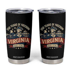 Virginia 250 Years of Freedom Tumbler Cup George Washington Patriotic State Pride Est. 1776 TS02 Black Print Your Wear