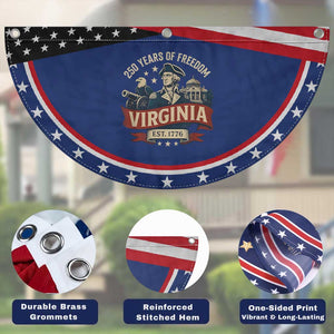 Virginia 250 Years of Freedom Patriotic Fan Flag George Washington State Pride Est. 1776