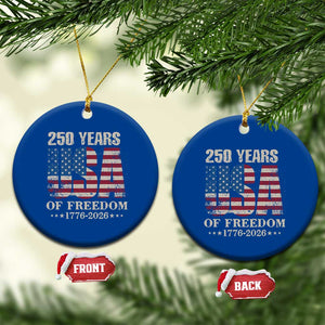 USA Flag 250 Years of Freedom Ceramic Ornament Vintage Patriotic 1776 to 2026 Semiquincentennial TS02 1pc Blue Print Your Wear