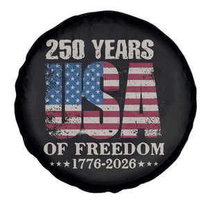 USA Flag 250 Years of Freedom Spare Tire Cover Vintage Patriotic 1776 to 2026 Semiquincentennial TS02 Print Your Wear