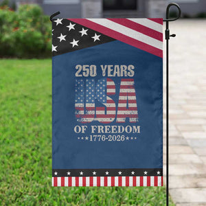 USA Flag 250 Years of Freedom Garden Flag Vintage Patriotic 1776 to 2026 Semiquincentennial TS02 Classic Blue Black Print Your Wear