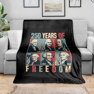 Founding Fathers 250 Years of Freedom Throw Blanket Patriotic Pop Art Style Semiquincentennial 2026 TS02 Print Your Wear