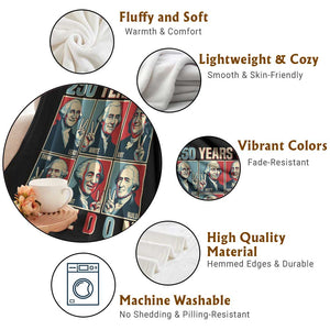 Founding Fathers 250 Years of Freedom Throw Blanket Patriotic Pop Art Style Semiquincentennial 2026 TS02 Print Your Wear