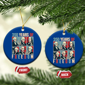 Founding Fathers 250 Years of Freedom Ceramic Ornament Patriotic Pop Art Style Semiquincentennial 2026 TS02 1pc Blue Print Your Wear
