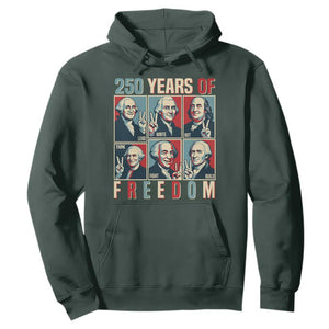 Founding Fathers 250 Years of Freedom Hoodie Patriotic Pop Art Style Semiquincentennial 2026 TS02 Dark Forest Green Print Your Wear