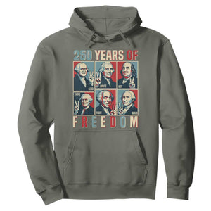 Founding Fathers 250 Years of Freedom Hoodie Patriotic Pop Art Style Semiquincentennial 2026 TS02 Military Green Print Your Wear