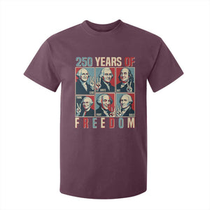 Founding Fathers 250 Years of Freedom T Shirt For Kid Patriotic Pop Art Style Semiquincentennial 2026 TS02 Maroon Print Your Wear
