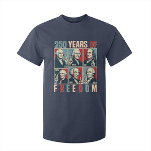 Founding Fathers 250 Years of Freedom T Shirt For Kid Patriotic Pop Art Style Semiquincentennial 2026 TS02 Navy Print Your Wear