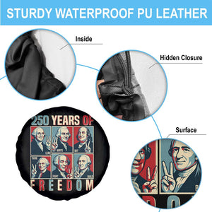 Founding Fathers 250 Years of Freedom Spare Tire Cover Patriotic Pop Art Style Semiquincentennial 2026 TS02 Print Your Wear