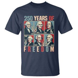 Founding Fathers 250 Years of Freedom T Shirt Patriotic Pop Art Style Semiquincentennial 2026 TS02 Navy Print Your Wear