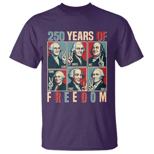 Founding Fathers 250 Years of Freedom T Shirt Patriotic Pop Art Style Semiquincentennial 2026 TS02 Purple Print Your Wear