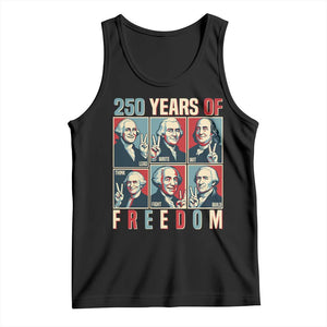 Founding Fathers 250 Years of Freedom Tank Top Patriotic Pop Art Style Semiquincentennial 2026 TS02 Black Print Your Wear