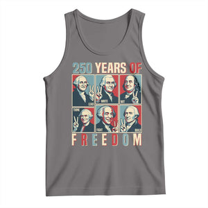 Founding Fathers 250 Years of Freedom Tank Top Patriotic Pop Art Style Semiquincentennial 2026 TS02 Deep Heather Print Your Wear