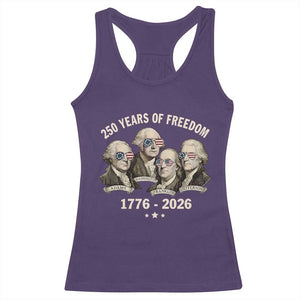 250 Years of Freedom Founding Fathers Racerback Tank Top Patriotic 1776 to 2026 July 4th American History TS02 Purple Print Your Wear