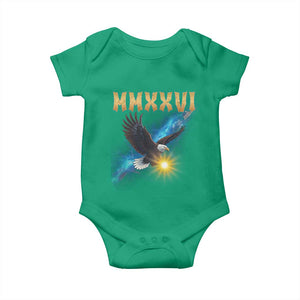 MMXXVI 2026 Eagle Baby Onesie Epic Patriotic Capitol Flag USA 250th Anniversary TS02 Irish Green Print Your Wear