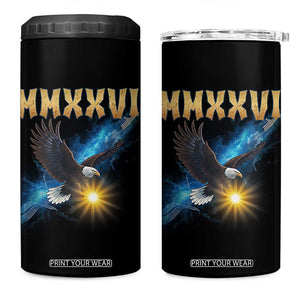 MMXXVI 2026 Eagle 4 in 1 Can Cooler Tumbler Epic Patriotic Capitol Flag USA 250th Anniversary TS02 One Size: 16 oz Black Print Your Wear