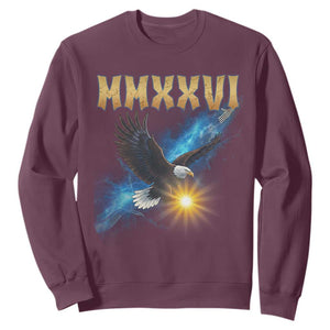 MMXXVI 2026 Eagle Sweatshirt Epic Patriotic Capitol Flag USA 250th Anniversary TS02 Maroon Print Your Wear