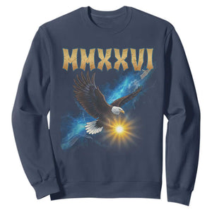 MMXXVI 2026 Eagle Sweatshirt Epic Patriotic Capitol Flag USA 250th Anniversary TS02 Navy Print Your Wear
